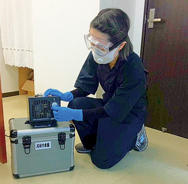 高濃度オゾン除菌作業イメージ